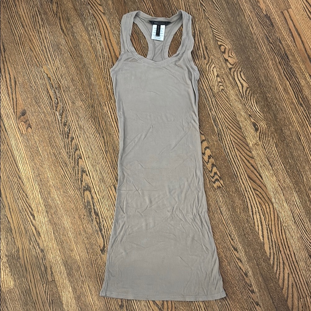 BCBGMaxAzria Taupe Sleeveless Racerback Dress
